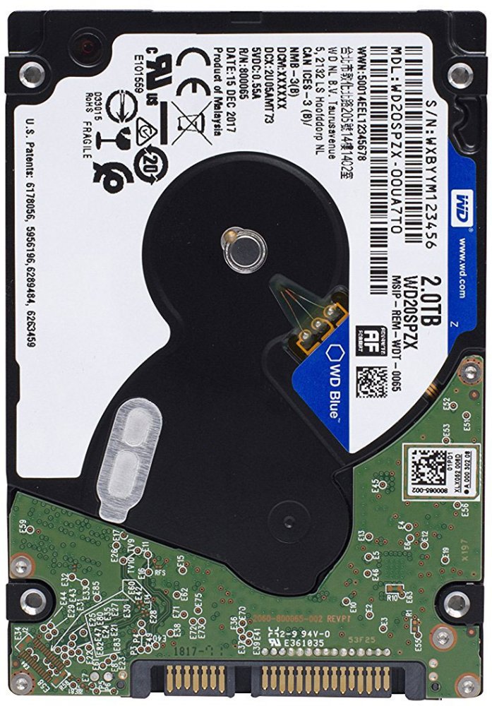 2Tb WD Blue WD20SPZX, 5400rpm, 2.5", SATA III, 128Mb