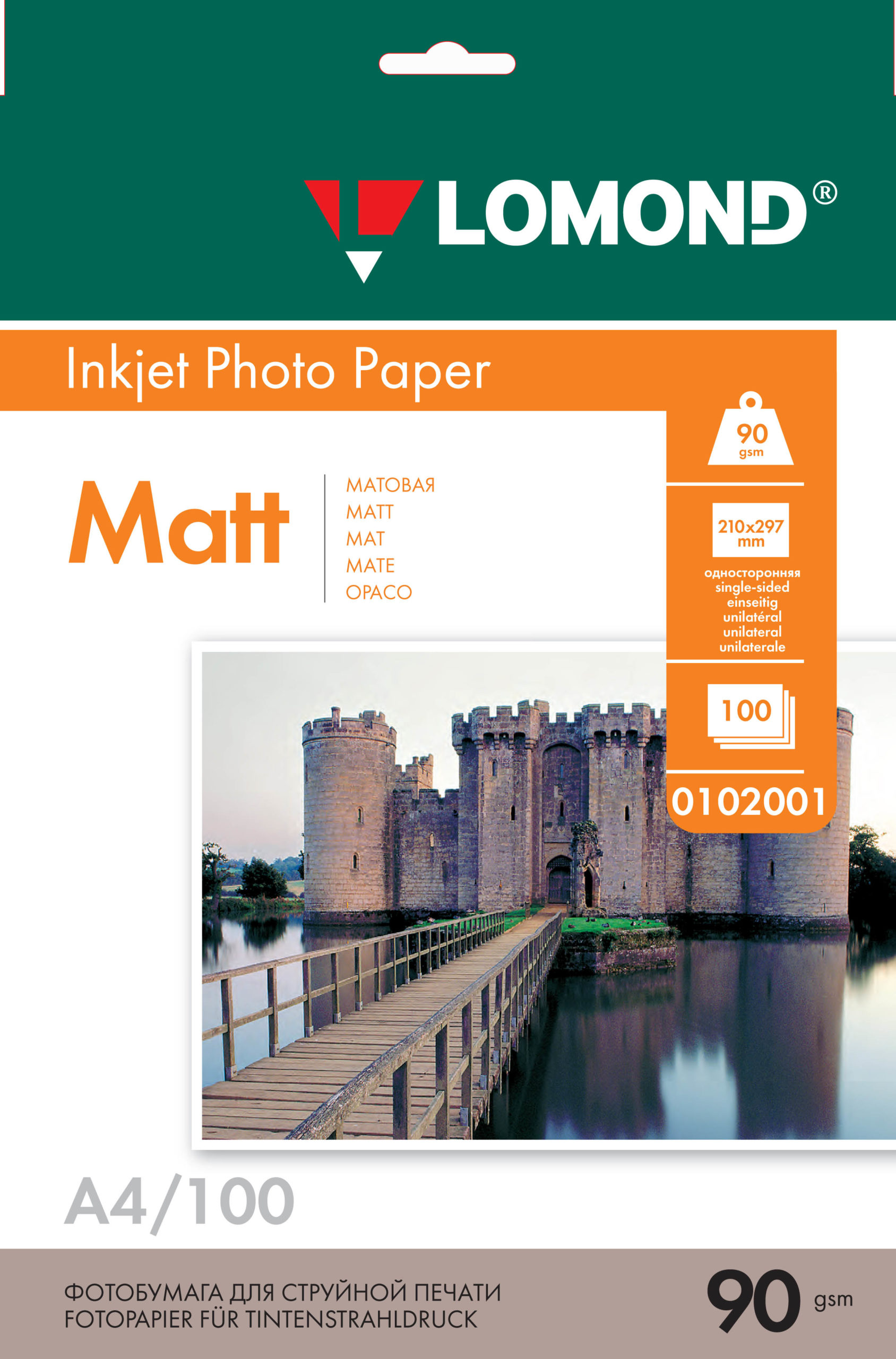 Фотобумага Lomond 0102001 A4/90г/м2/100л./белый матовое для струйной печати