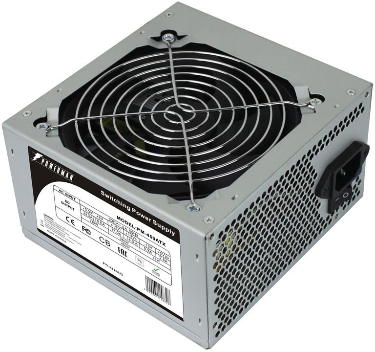 Блок питания 450Вт, Powerman PM-450ATX, ATX