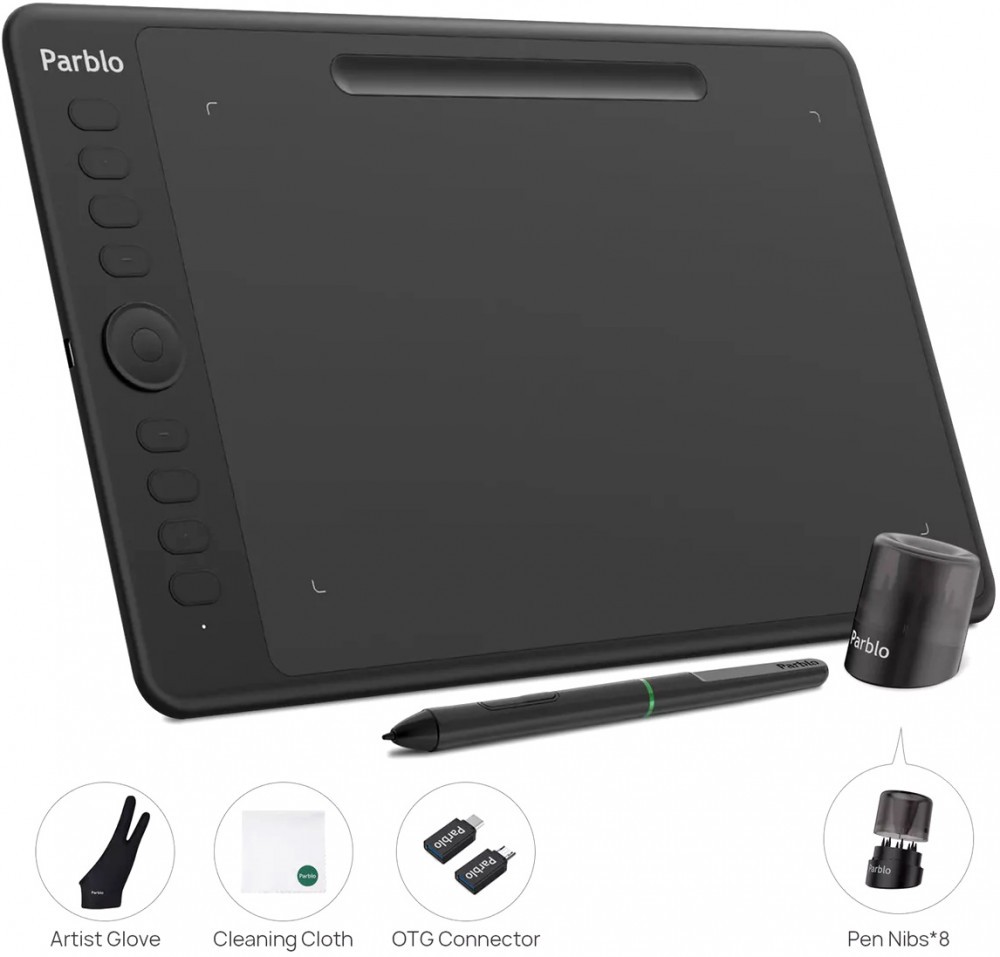 Графический планшет Parblo Intangbo M Black