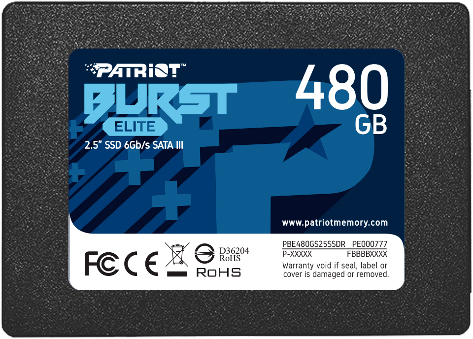 480Gb SSD Patriot Burst Elite PBE480GS25SSDR, 2.5", (450/320), SATA III