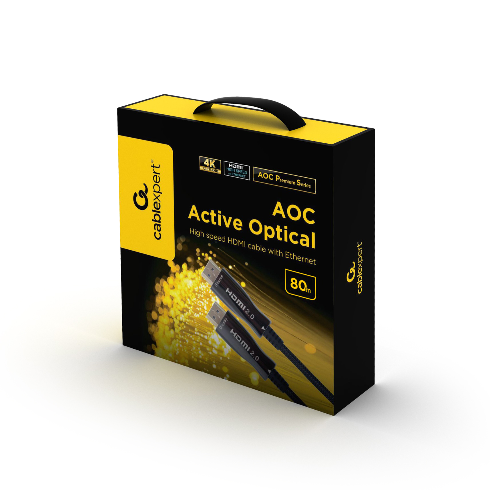 Кабель HDMI (19M) - HDMI (19M), 80м, Gembird/Cablexpert CCBP-HDMI-AOC-80M, черный, 4K/60Hz Активный оптический (AOC)