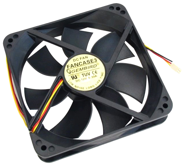 Вентилятор 12x12см Gembird FANCASE3, sleeve, 2100 rpm, 29dBA