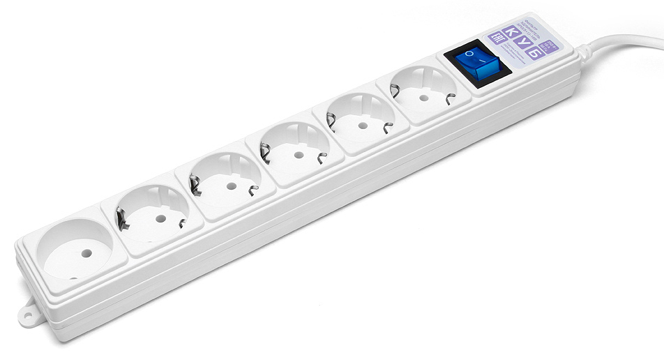 Сетевой фильтр 3м 6 розеток Power Cube SPG(5+1)-16B-3М белый