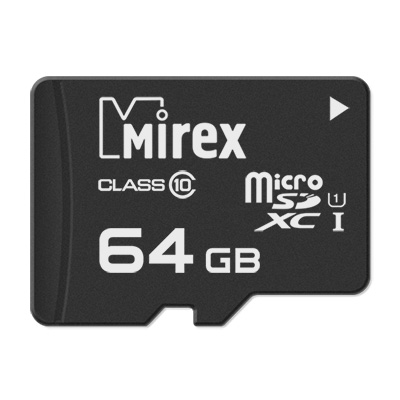 Карта памяти 64Gb Mirex 13612-MC10SD64, SD Micro, SDXC Class 10, UHS-I