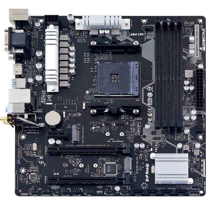 Материнская плата Biostar B550MX/E PRO, AM4, (VGA, DVI, HDMI), 4xDDR IV, mATX