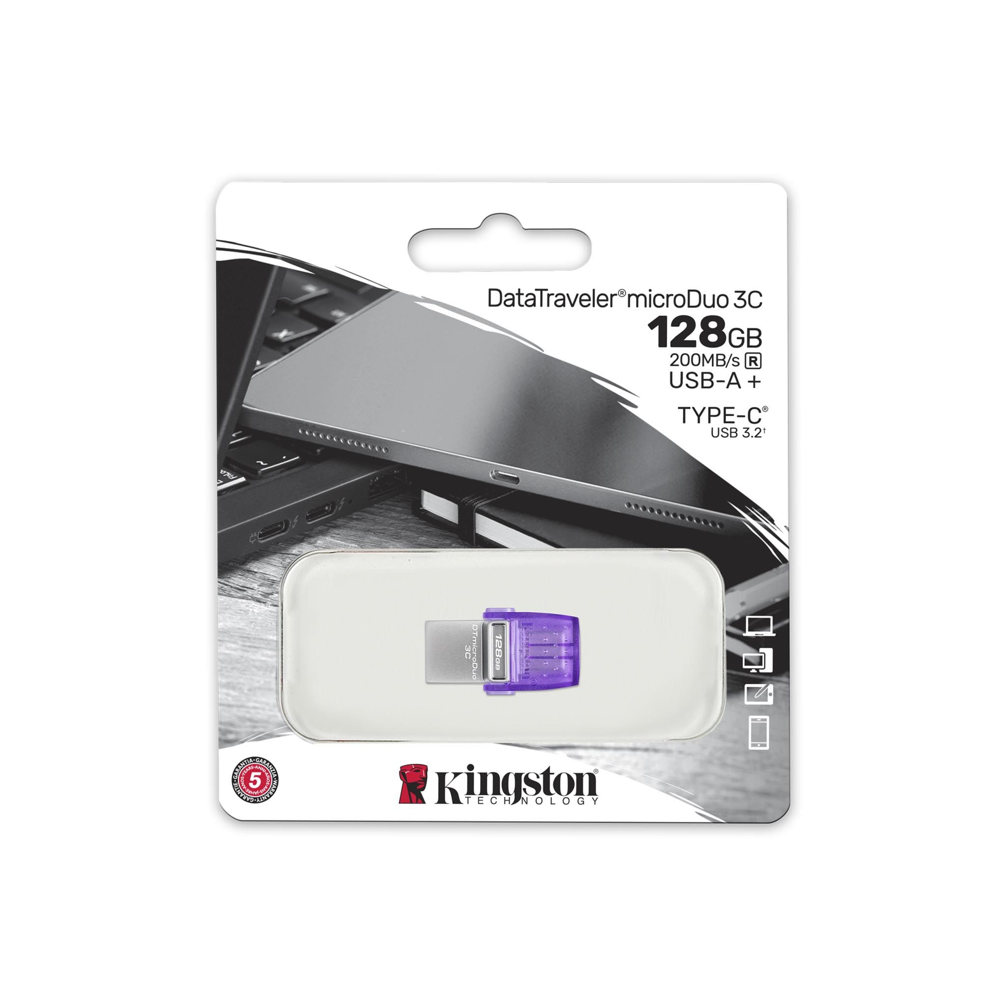 128Gb Kingston DataTraveler microDuo 3C DTDUO3CG3/128Gb, USB3.2 + USB Type-C
