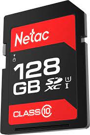 Карта памяти 128Gb Netac P600 NT02P600STN-128G-R, SD, SDXC Class 10, UHS-I U1