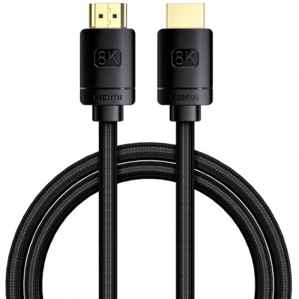 Кабель HDMI (19M) - HDMI (19M), 1м, Baseus CAKGQ-J01, черный, оплетка