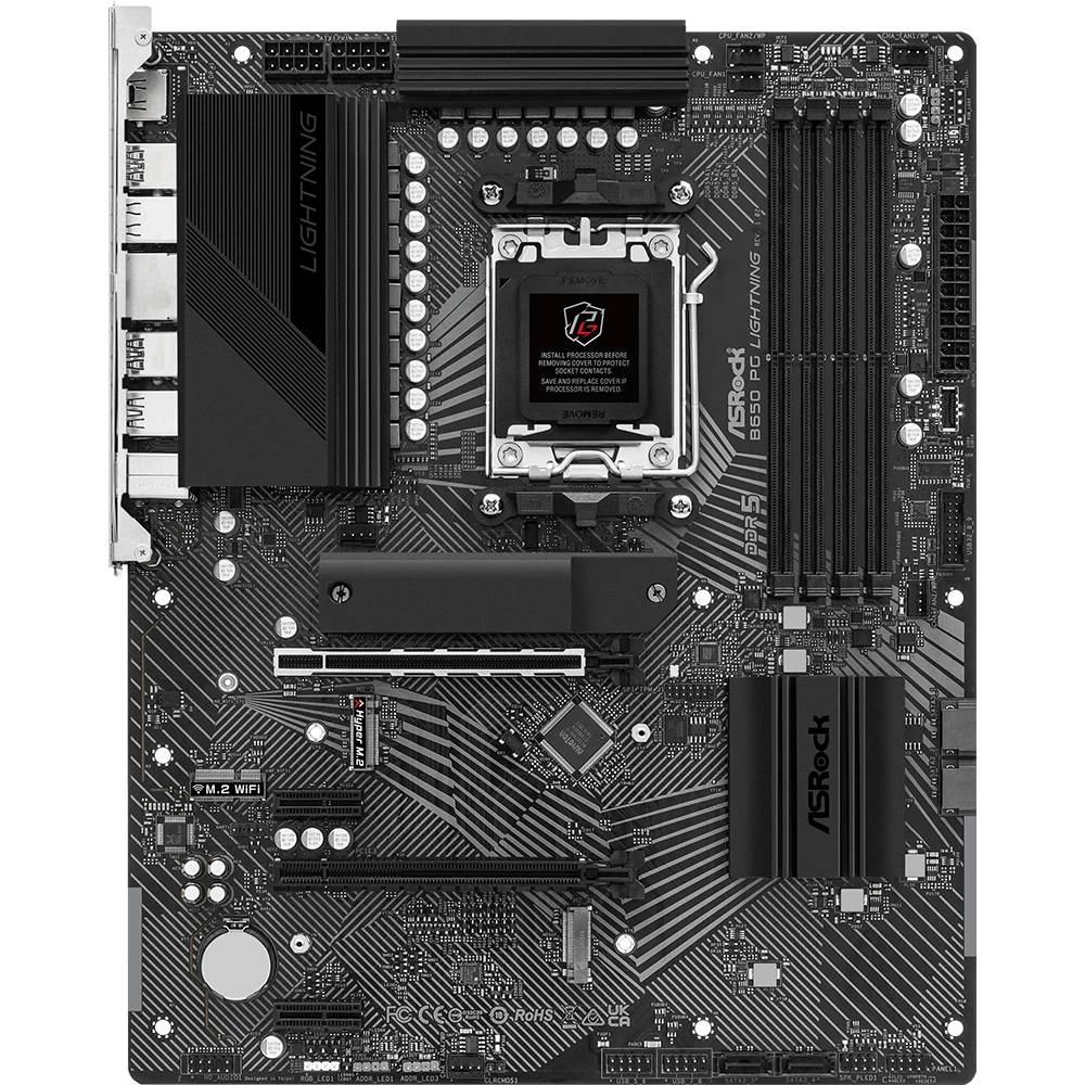 Материнская плата ASRock B650 PG Lightning, AM5, (HDMI), 4xDDR V, ATX