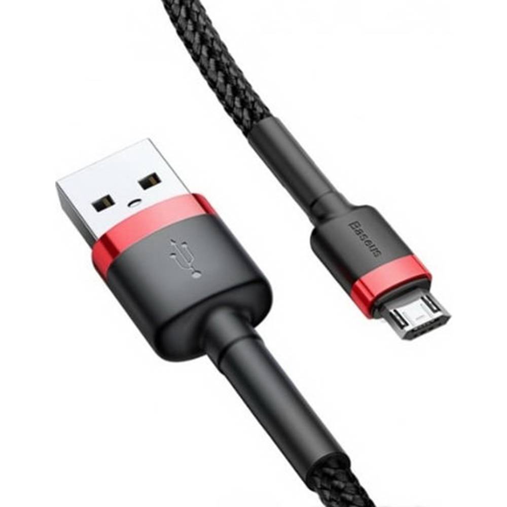 Кабель USB2.0 (M) - double-sided microUSB2.0 (M), 2м, Baseus CAMKLF-C91, Black/Red