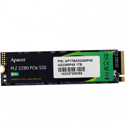 1Tb SSD Apacer AS2280P4X AP1TBAS2280P4X-1, (2100/1700), NVMe M.2