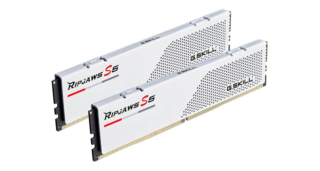 Оперативная память 32Gb G.Skill Ripjaws S5 White F5-6000J3238F16GX2-RS5W, DDR V, PC-48000, 6000MHz, kit 2x16Gb