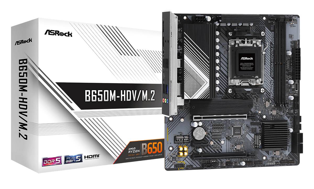 Материнская плата ASRock B650M-HDV/M.2, AM5, (HDMI, DP), 2xDDR V, mATX