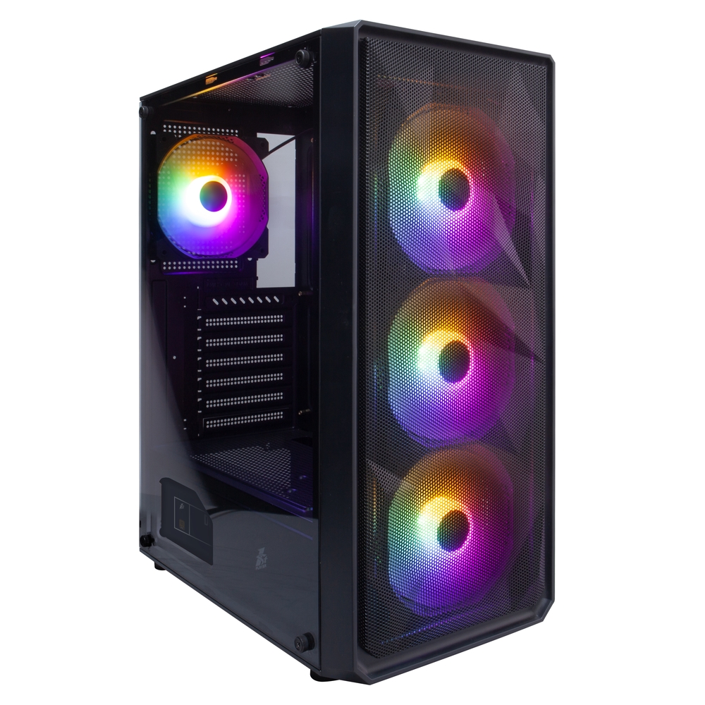 Корпус 1stPlayer FD3 Black FD3-BK-4F1, без БП, ATX