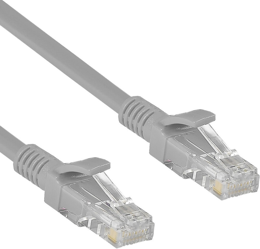 Патч-корд 3м, UTP cat.5e, ExeGate UTP-RJ45-RJ45-5e-3M-GY EX138963RUS, серый