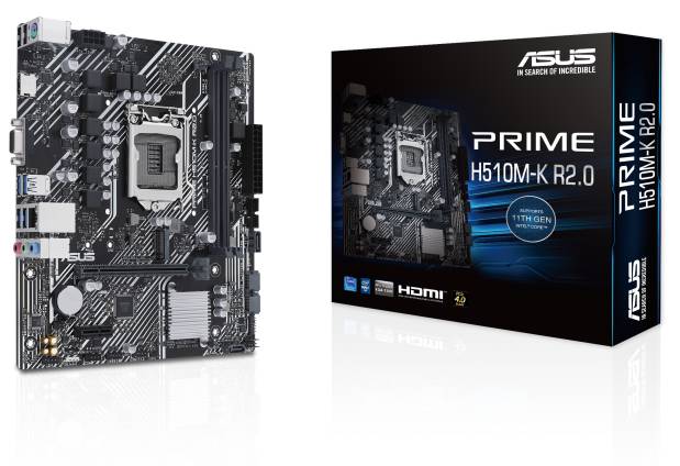 Материнская плата Asus Prime H510M-K R2.0, LGA1200, (VGA, HDMI), 2xDDR IV, mATX