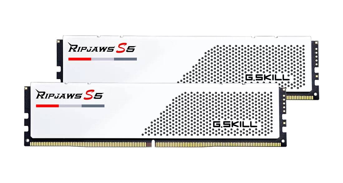 Оперативная память 64Gb G.Skill Ripjaws S5 White F5-5600J3636D32GX2-RS5W, DDR V, PC-44800, 5600MHz, kit 2x32Gb