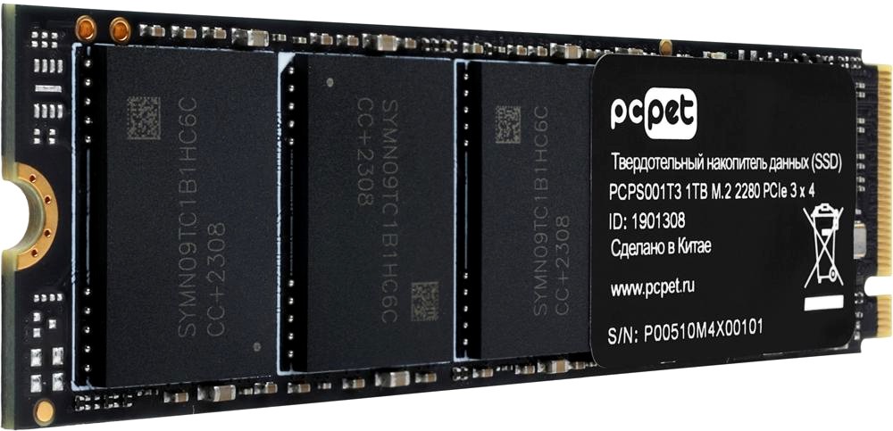 1Tb SSD PC Pet PCPS001T3 OEM, (2000/1600), NVMe M.2