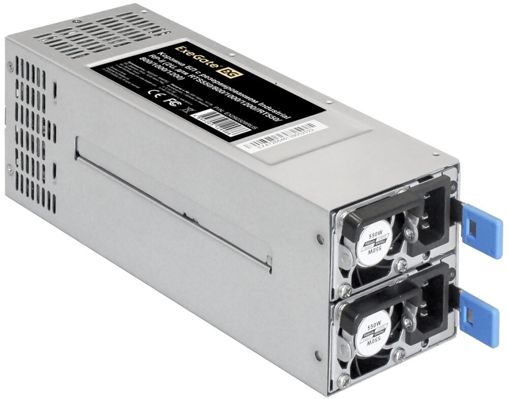 2x550Вт, ExeGate Industrial-RTS550 EX292321RUS, 94%, APFC, 2U Redundant