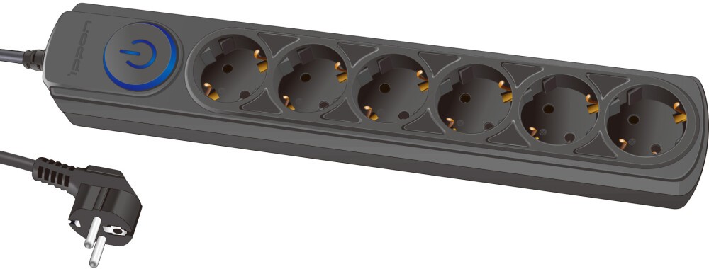 Сетевой фильтр 3м 6 розеток Ippon BK-6-EU-3-10-B черный