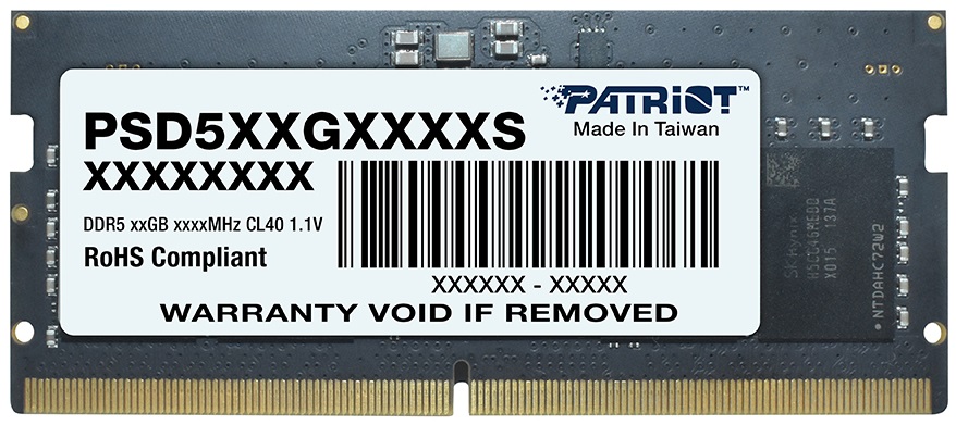 Оперативная память для ноутбука 8Gb Patriot Signature PSD58G560041S, SODIMM DDR V, PC-44800, 5600MHz
