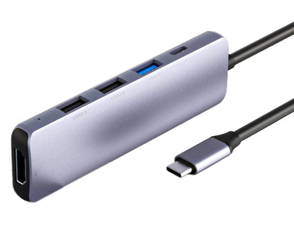 Док-станция Netac WF13 NT08WF13-30GR/WF13GYCN, Type-C to USB3.0+USB2.0*2+100W PD+HDMI