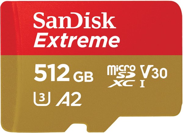 Карта памяти 512Gb SanDisk Extreme SDSQXAV-512G-GN6MA, SD Micro, SDXC Class 10, UHS-I U3