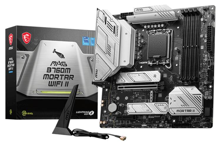Материнская плата MSI MAG B760M MORTAR WIFI II, LGA1700, (HDMI, DP), 4xDDR V, mATX