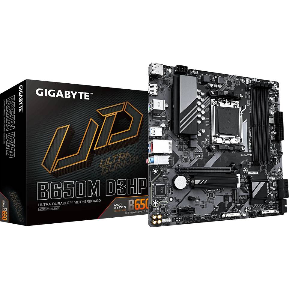 Материнская плата Gigabyte B650M D3HP, AM5, (HDMI, 2xDP), 4xDDR V, mATX