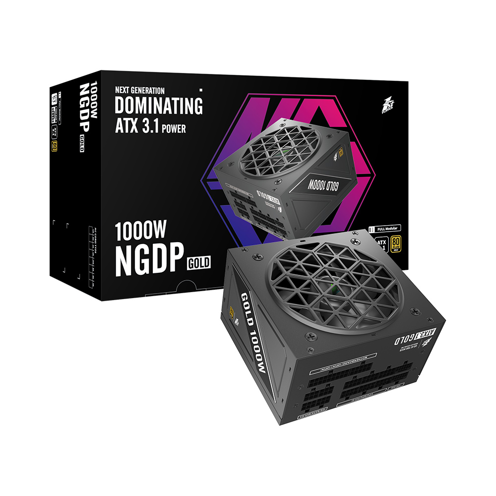 Блок питания 1000Вт, 1stPlayer NGDP Gold black HA-1000BA4, 80 Plus Gold, APFC, ATX
