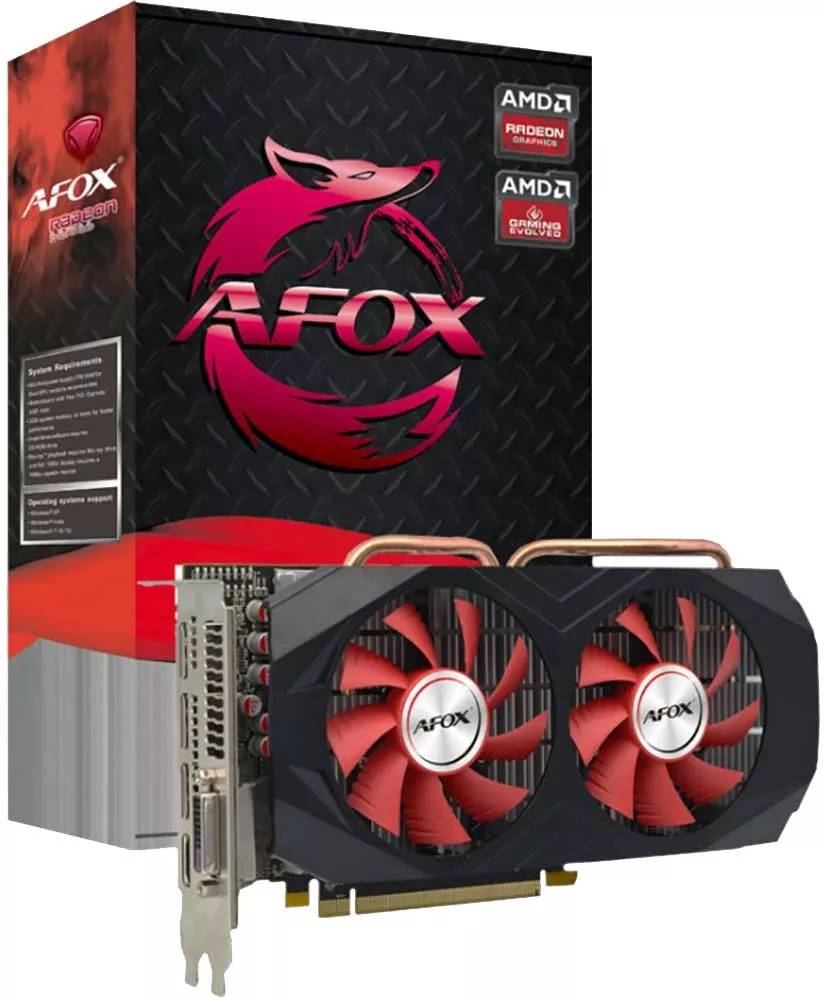 Видеокарта Radeon RX 580, 8Gb GDDR5 256bit, AFox AFRX580-8192D5H3-V3, RTL
