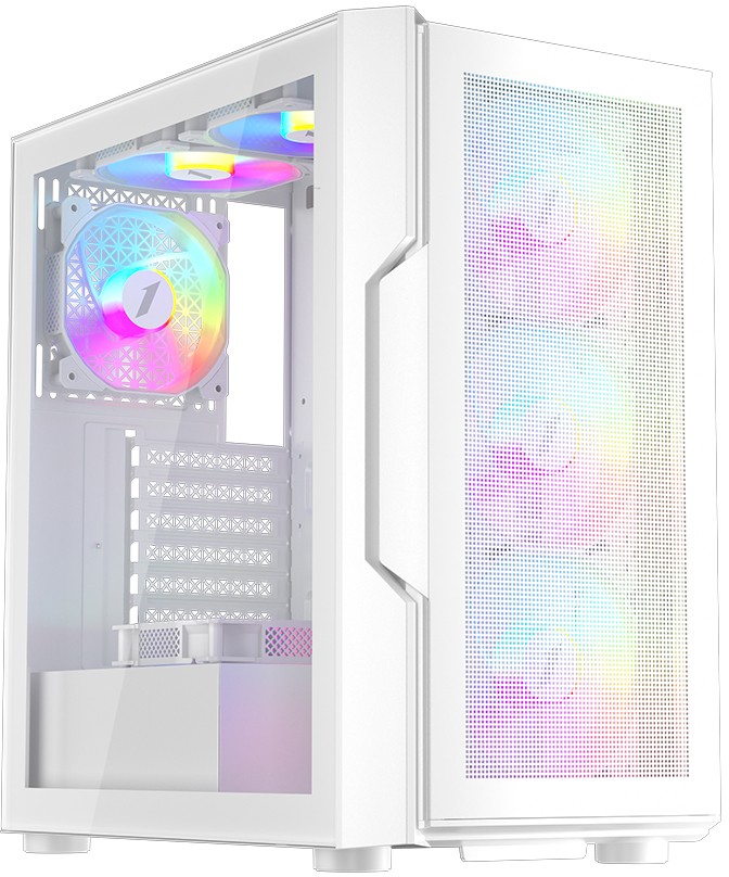 Корпус 1stPlayer T7-P White T7-P-WH-4F1-W, без БП, ATX