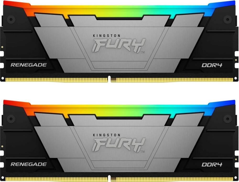 Оперативная память 16Gb Kingston FURY Renegade RGB Black KF442C19RB2AK2/16, DDR IV, PC-34100, 4266MHz, kit 2x8Gb