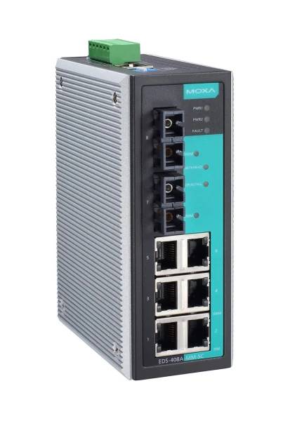 Коммутатор Moxa EDS-405A-SS-SC-T, 3xLAN 100Mbps, 2x100BaseFX (одномодовое оптоволокно)