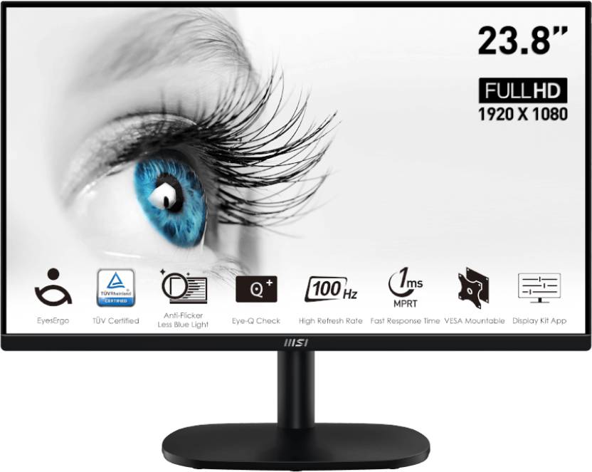 Монитор 23.8" MSI Pro MP245V, 1920x1080, VA, 100Hz (VGA, HDMI) (9S6-3PC0CM-014)
