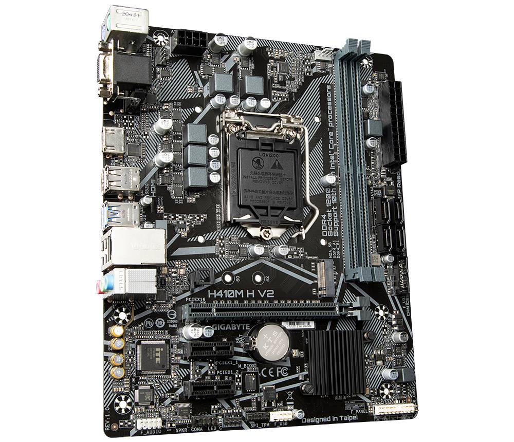 Материнская плата Gigabyte H410M H V2 (rev. 2.1), LGA1200, (VGA, HDMI), 2xDDR IV, mATX