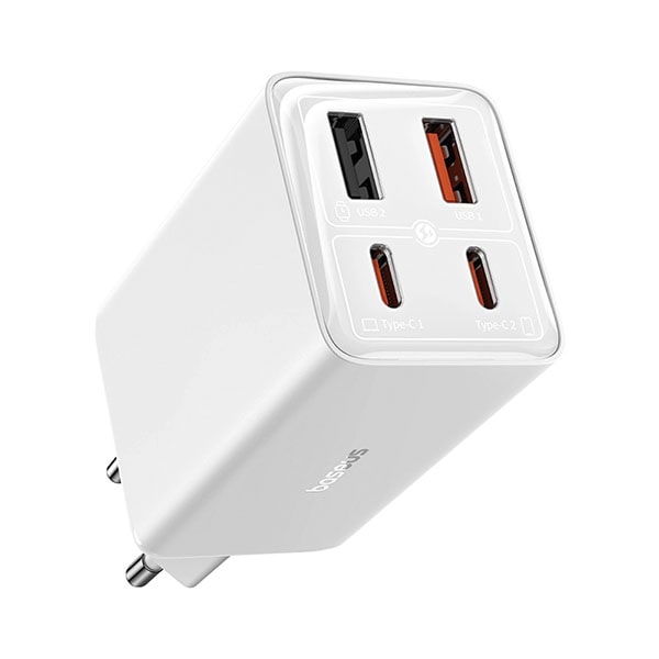 СЗУ Baseus GaN6 Pro P10162701213-00, белый, 2xUSB Type-A, 2xUSB Type-C