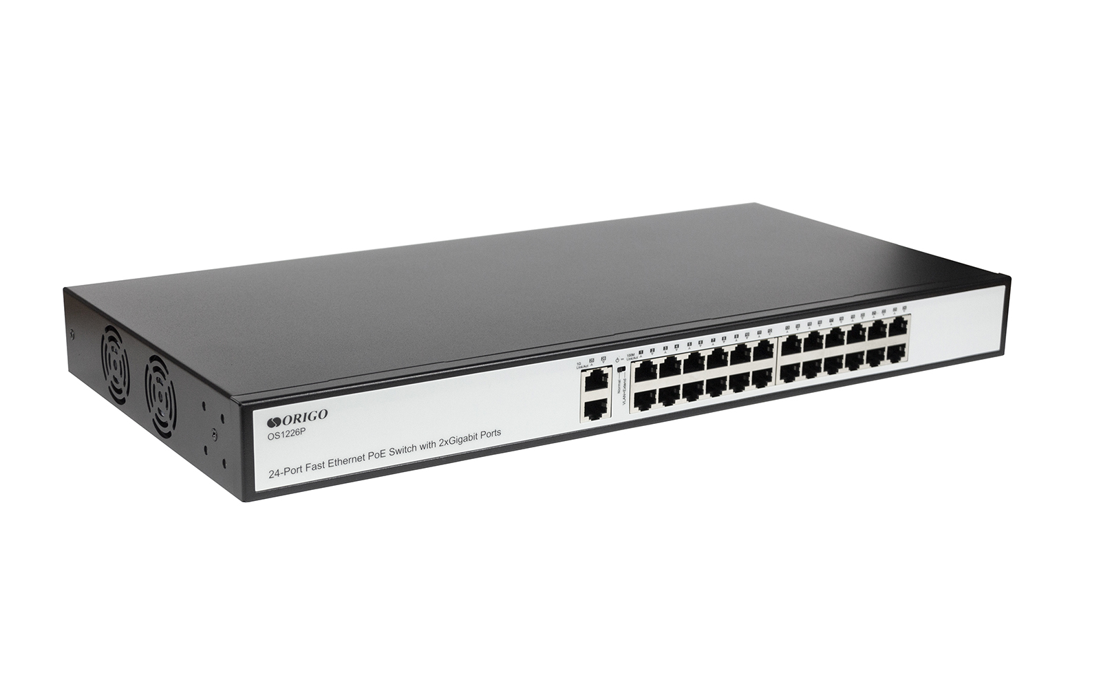 Коммутатор ORIGO OS1226P/285W/A1A, 24xLAN 100Mbps, 2xLAN 1Gbps, PoE