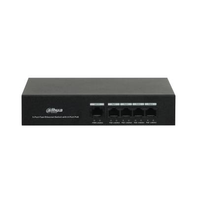 Коммутатор Dahua DH-PFS3005-4ET-36, 4xLAN 100Mbps, 1xUplink, PoE