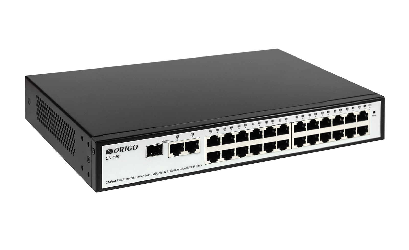 Коммутатор ORIGO OS1326/A1A, 24xLAN 100Mbps, 1xLAN 1Gbps, 1xCombo (1Gbps/SFP)