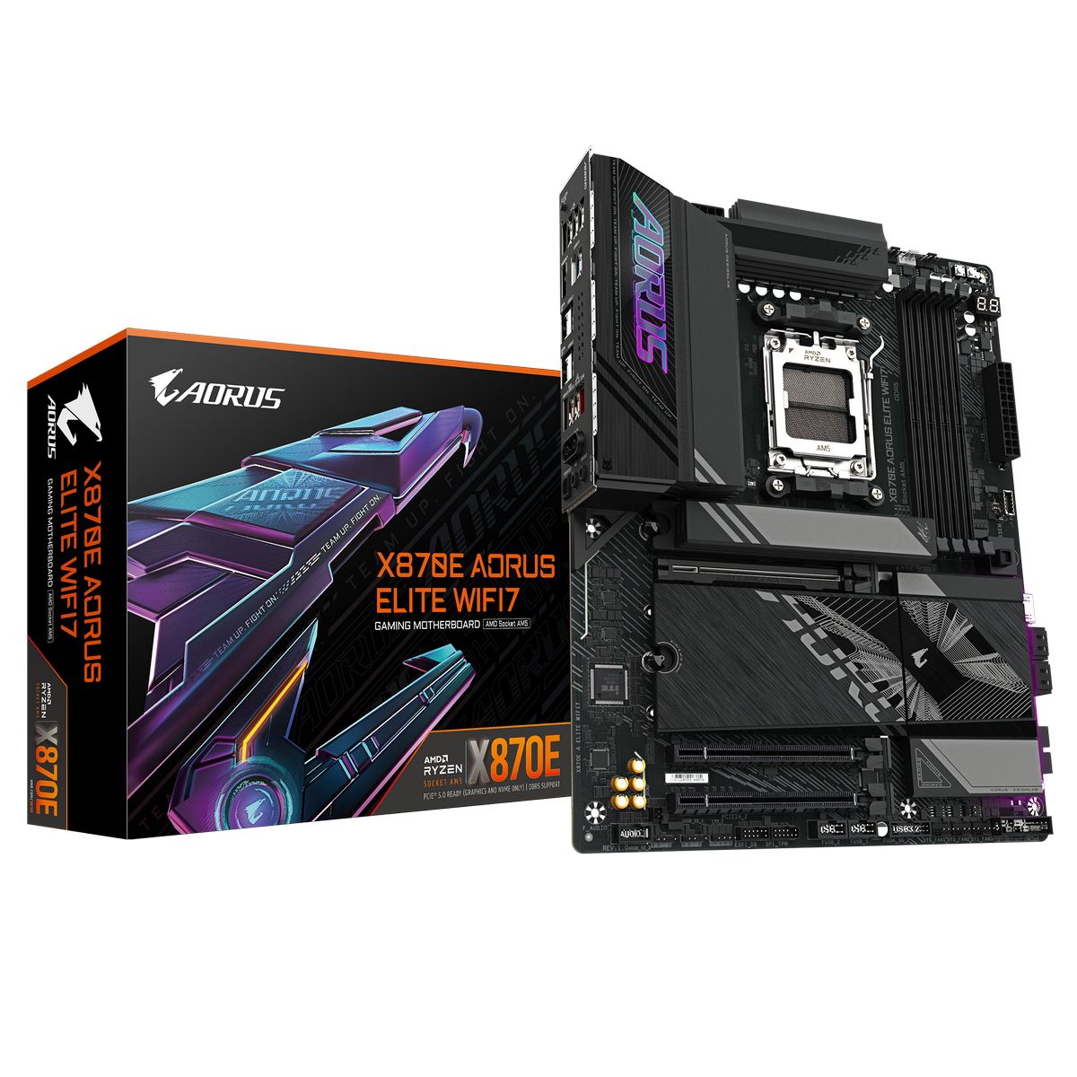 Материнская плата Gigabyte X870E AORUS ELITE WIFI7, AM5, (HDMI), 4xDDR V, ATX