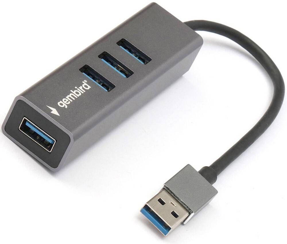 Разветвитель USB Type-С Gembird UHB-C454, серый
