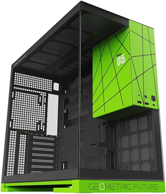 Корпус Geometric Future Model 5 Green (1AM5WKNV00100), без БП, E-ATX
