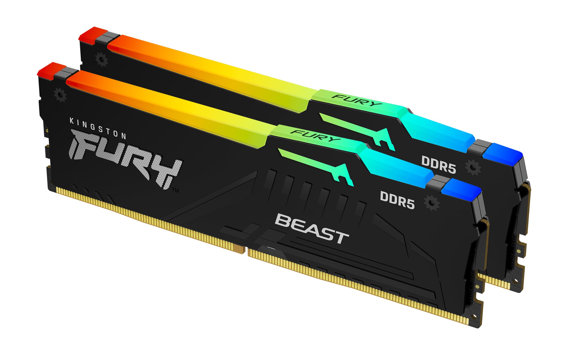 Оперативная память 32Gb Kingston FURY Beast Black RGB KF560C30BBEAK2-32, DDR V, PC-48000, 6000MHz, kit 2x16Gb