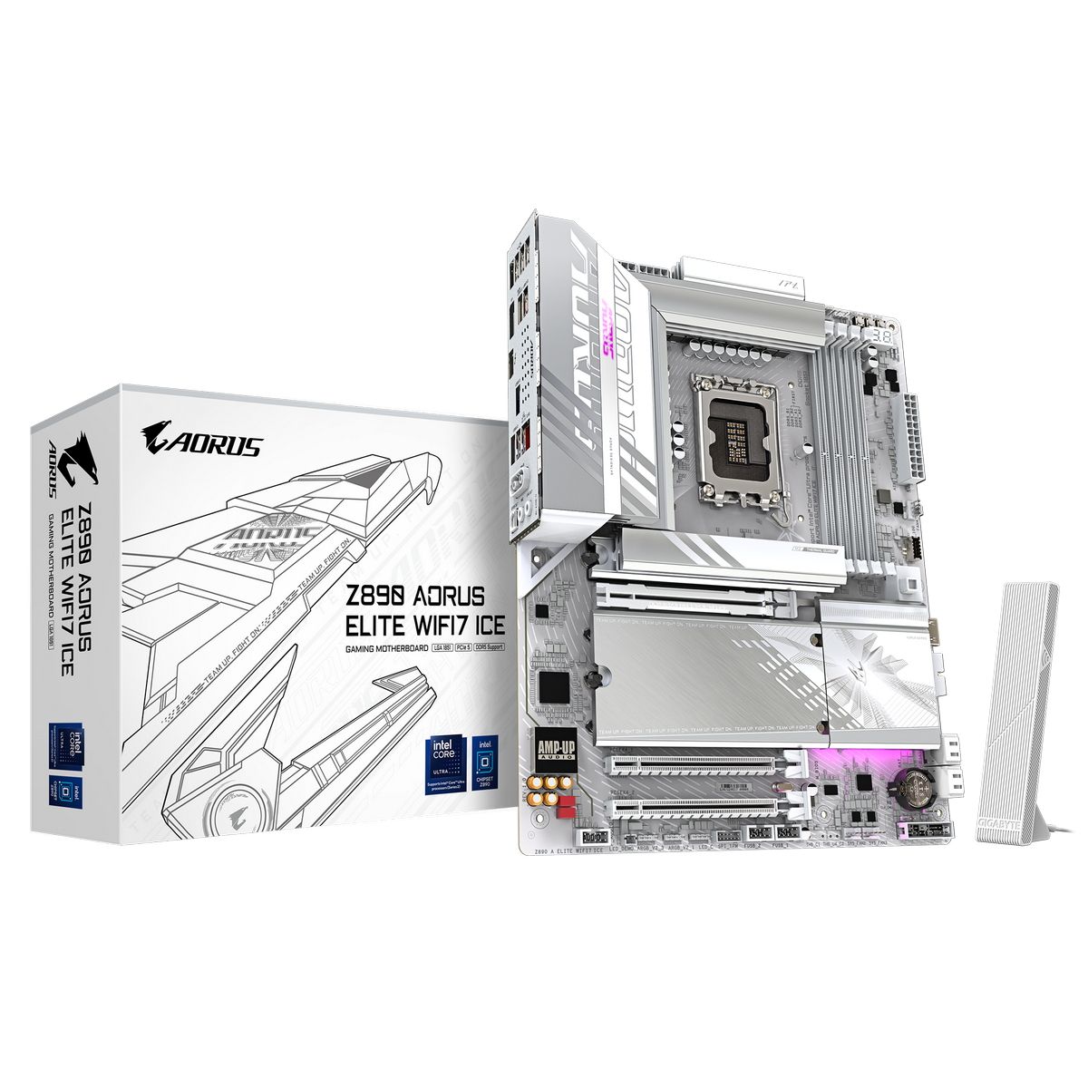 Материнская плата Gigabyte Z890 AORUS ELITE WIFI7 ICE, LGA1851, (DP), 4xDDR V, ATX