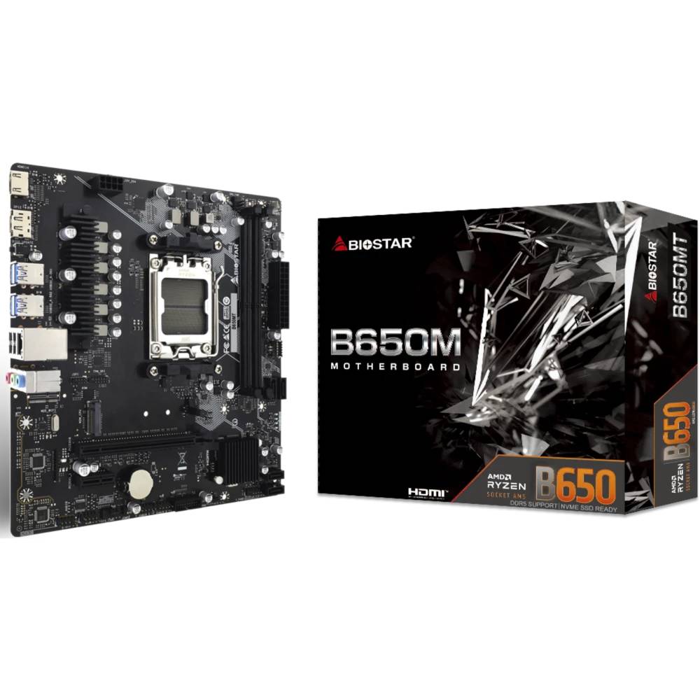 Материнская плата BIOSTAR B650MT, AM5, (HDMI, DP), 2xDDR V, mATX