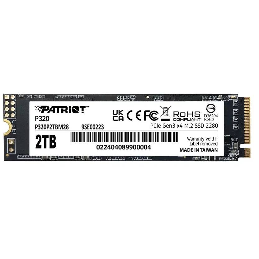 2Tb SSD Patriot P320 P320P2TBM28, (3000/2200), NVMe M.2