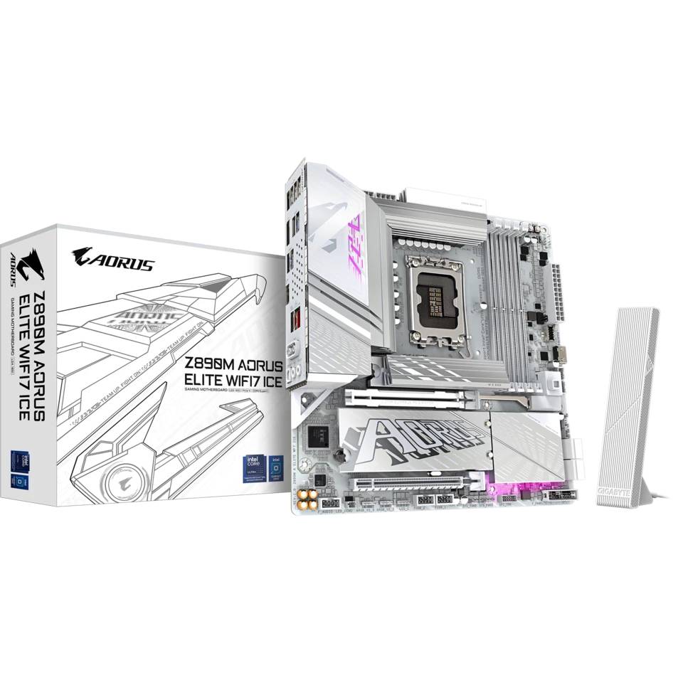 Материнская плата Gigabyte Z890M AORUS ELITE WIFI7 ICE, LGA1851, (DP), 4xDDR V, mATX