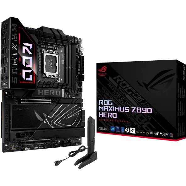 Материнская плата ASUS ROG Maximus Z890 Hero, LGA1851, (HDMI), 4xDDR V, ATX